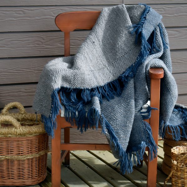 Manta de lana azul