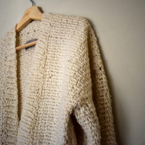 chaleco de lana merino, oversize tejido a crochet